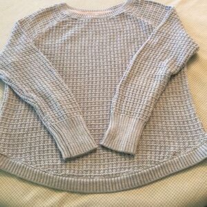 Grey XS women’s cotton crewneck long raglan sleeve rounded hem - #403